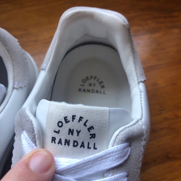 Loeffler Randall Keeley Low Top Sneakers W Size 9 White Grey Beaded Safety Pins - Picture 4 of 16